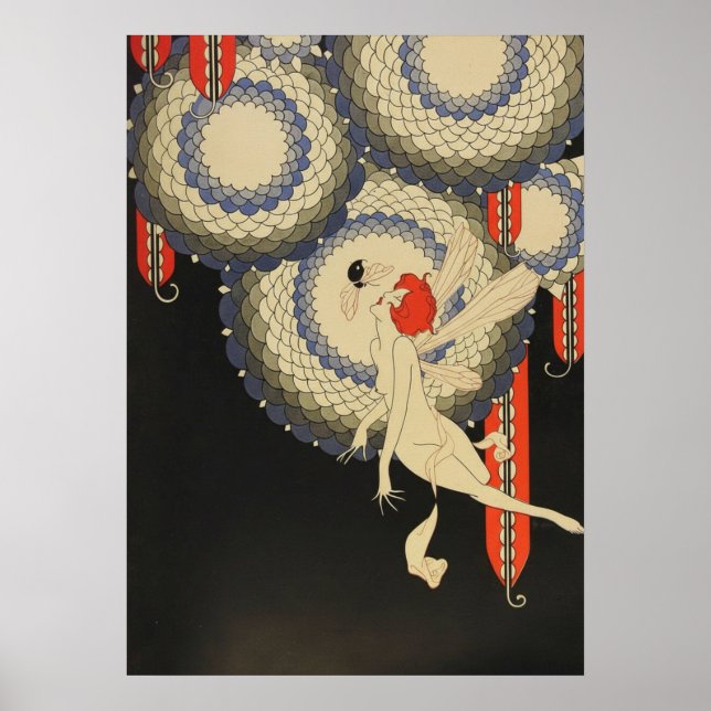 Vintage Art Deco - "Eldflugans kyss" Poster (Framsidan)