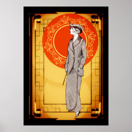 Vintage Art Deco Elegant Dam Poster