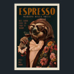 Vintage Art Deco Espresso Martini Drinking Sloth Poster<br><div class="desc">"Espresso Martini Della Notte: Kom dit snabbt för att ta det långsamt" är en vintage av coola konst deo poster utskrift av en Sloth som dricker en espresso martini. Med snyggt och elegant Italien resekonstvibes är den här väggkonsten perfekt för att hänga i ditt kök, vardagsrum, människogrottor eller pub hemma...</div>