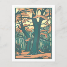 Vintage Art Deco-fall/Träd hösten