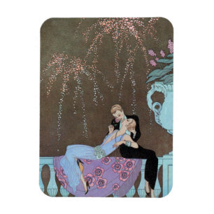 Vintage Art Deco Fireworks Le Feu, George Barbier Magnet