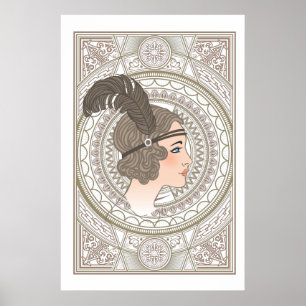 Vintage Art Deco Flapper Poster