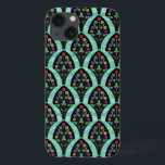 Vintage Art Deco Flower Fläkt Mosaic<br><div class="desc">En vintage,  art deco,  inspirerade fläkt-formad mönster med färgstarka blommor på svart med en mynt grönt,  felaktig geometrisk bakgrund. Inspirerad av de två århundraden/Gatsby. En klassisk,  söt och modern blommigt för alla som tycker om 20-talet/en antika känsla.</div>