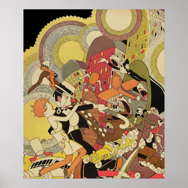 Vintage Art Deco - För Alla - Jazz Poster (Framsidan)