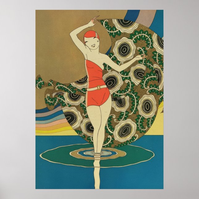 Vintage Art Deco - För alla - Strand Poster (Framsidan)