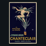 Vintage Art Deco Fransk Vin AD Poster<br><div class="desc">En återgivning av ett konstdekret från 1910-talet poster att man marknadsför vin varumärket "Chanteclair". Mycket sällsynt,  som har återställts på ett sakkunnigt sätt.</div>