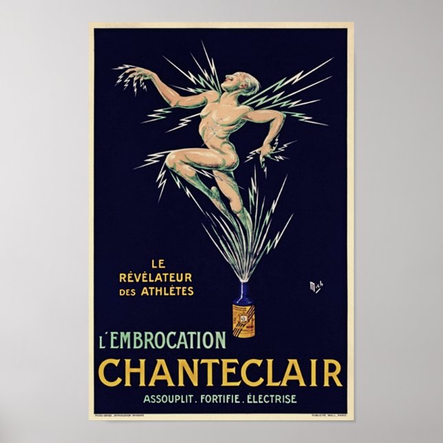 Vintage Art Deco Fransk Vin AD Poster (Framsidan)