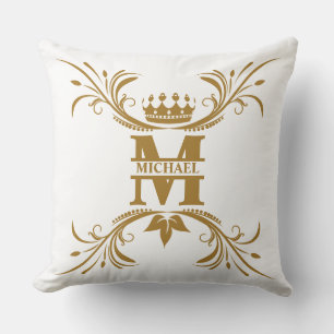Vintage Art Deco Golden Namn Monogram Kudde