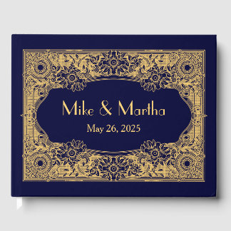 Vintage Art Deco Guld Ram Gästbok