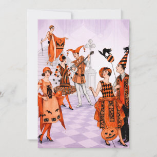 Vintage Art Deco Halloween-inbjudan – 1920-talet  Inbjudningar