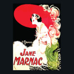 Vintage Art Deco ~ Jane Marnac Poster<br><div class="desc">Charles Gesmar's art deco illustration of opera singer, Jane Marnac, c. 1920, is a real tribute to Miss Marnac's beauty and grace. The large red hat with plumes of red, white and green is stunning, as is her dress trimmed in white fur. A great gift for the collector and lover...</div>