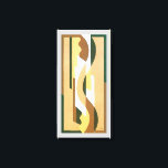 Vintage Art Deco Jazz Kurvmönster Höstfärger Canvastryck<br><div class="desc">Vintage illustration konst deco jazz pochoir tapet mönster av Voldemar Boberman, 1929. Pochoir är en stencilteknik som är vanlig i surrealistiska målningar. En elegant och chic kubism design med geometriska former och färger i varma höstneutrala färger med olika nyanser av bruna, solbrända och beige. En modern och sofistikerad design som...</div>