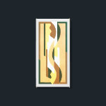 Vintage Art Deco Jazz Kurvmönster Höstfärger Canvastryck<br><div class="desc">Vintage illustration konst deco jazz pochoir tapet mönster av Voldemar Boberman, 1929. Pochoir är en stencilteknik som är vanlig i surrealistiska målningar. En elegant och chic kubism design med geometriska former och färger i varma höstneutrala färger med olika nyanser av bruna, solbrända och beige. En modern och sofistikerad design som...</div>