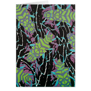 Vintage Art Deco Jazz Pochoir Beetles i Garden Hälsningskort