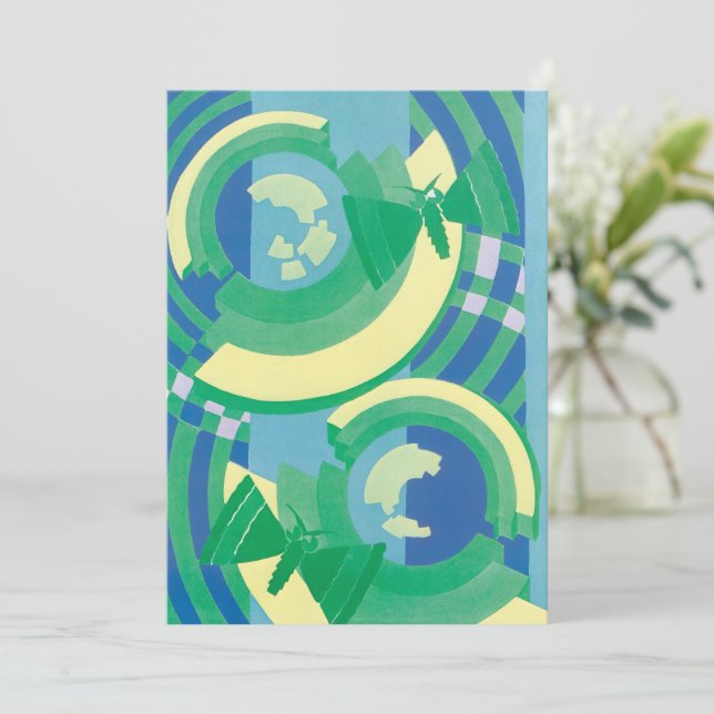 Vintage Art Deco Jazz Pochoir Garden Butterflies (Stående Fram)