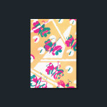 Vintage Art Deco Jazz Pochoir Garden Butterflies Canvastryck<br><div class="desc">Vintage illustration art deco jazz pochoir tapet mönster av Serge Gladky från Nouvelles Compositions Decoratives, Paris, 1929. Pochoir är en stencilteknik som är vanlig i surrealismmålningar. En elegant- och chic-kubikdesign med fjärilar i vackra vår färg med stark rosa och grönt på orangens bakgrund med vita trapezoidformer. En modern och sofistikerad...</div>
