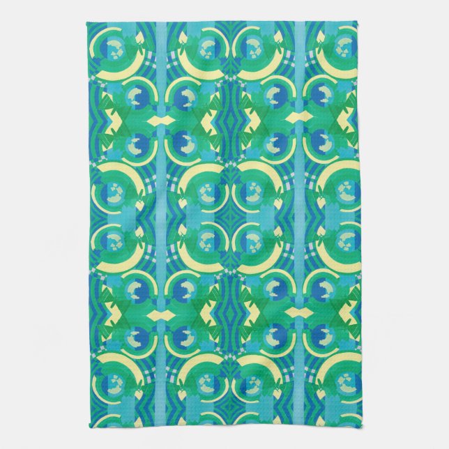 Vintage Art Deco Jazz Pochoir Garden Butterflies Kökshandduk (Vertikal)