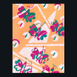 Vintage Art Deco Jazz Pochoir Garden Butterflies Poster<br><div class="desc">Vintage illustration art deco jazz pochoir tapet mönster av Serge Gladky från Nouvelles Compositions Decoratives, Paris, 1929. Pochoir är en stencilteknik som är vanlig i surrealismmålningar. En elegant- och chic-kubikdesign med fjärilar i vackra vår färg med stark rosa och grönt på orangens bakgrund med vita trapezoidformer. En modern och sofistikerad...</div>