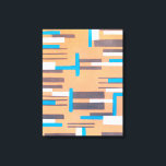 Vintage Art Deco Jazz Pochoir, Geometric Mönster Canvastryck<br><div class="desc">Vintage illustration art deco jazz pochoir tapet mönster av Serge Gladky från Nouvelles Compositions Decoratives, Paris, 1929. Pochoir är en stencilteknik som är vanlig i surrealismmålningar. En elegant- och chic-kubismdesign med geometriska former och färg i kompletterande färg av orange, brun, blå och vit. Ett modernt och sofistikerat mönster med rektanglar....</div>