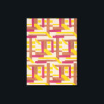 Vintage Art Deco Jazz Pochoir Geometric Mönster Canvastryck<br><div class="desc">Vintage illustration art deco jazz pochoir tapet mönster av Serge Gladky från Nouvelles Compositions Decoratives, Paris, 1929. Pochoir är en stencilteknik som är vanlig i surrealismmålningar. En elegant- och chic-kubismkonstruktion som innehåller geometriska former och färg i kompletterande färg av en gult orange, brun, brun och rosa fuchsia. En modern och...</div>