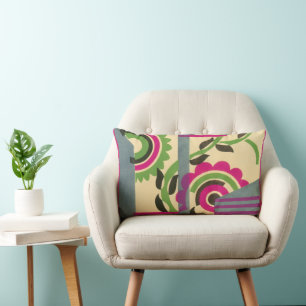 Vintage Art Deco Jazz Pochoir Geometric Mönster Lumbarkudde