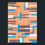 Vintage Art Deco Jazz Pochoir, Geometric Mönster Poster<br><div class="desc">Vintage illustration art deco jazz pochoir tapet mönster av Serge Gladky från Nouvelles Compositions Decoratives, Paris, 1929. Pochoir är en stencilteknik som är vanlig i surrealismmålningar. En elegant- och chic-kubismdesign med geometriska former och färg i kompletterande färg av orange, brun, blå och vit. Ett modernt och sofistikerat mönster med rektanglar....</div>