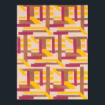 Vintage Art Deco Jazz Pochoir Geometric Mönster Poster<br><div class="desc">Vintage illustration art deco jazz pochoir tapet mönster av Serge Gladky från Nouvelles Compositions Decoratives, Paris, 1929. Pochoir är en stencilteknik som är vanlig i surrealismmålningar. En elegant- och chic-kubismkonstruktion som innehåller geometriska former och färg i kompletterande färg av en gult orange, brun, brun och rosa fuchsia. En modern och...</div>