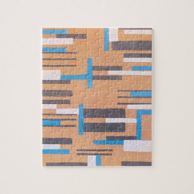 Vintage Art Deco Jazz Pochoir, Geometric Mönster Pussel (Vertikal)