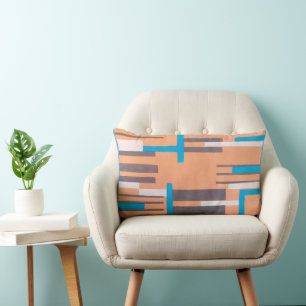 Vintage Art Deco Jazz Pochoir, geometriskt mönster Lumbarkudde