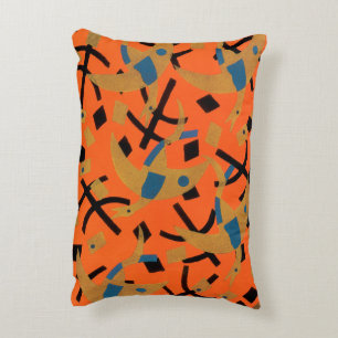 Vintage Art Deco Jazz Pochoir Golden Birds Animal Prydnadskudde