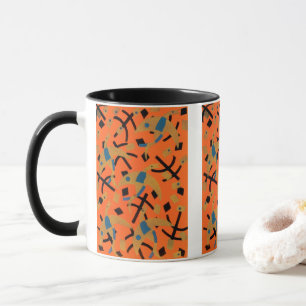 Vintage Art Deco Jazz Pochoir Gyllene Fåglar Djur Mugg