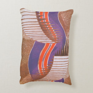 Vintage Art Deco Jazz Pochoir Stair Step Mönster Prydnadskudde