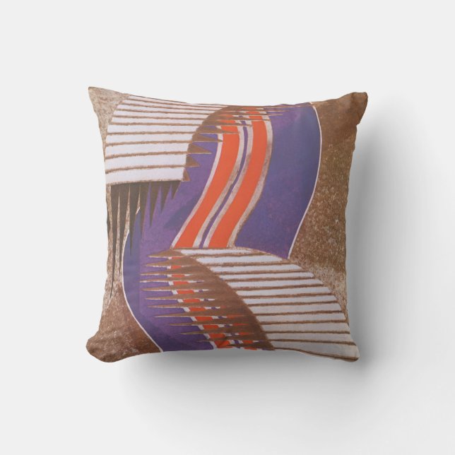 Vintage Art Deco Jazz Pochoir Trappstegsmönster Kudde (Framsida)
