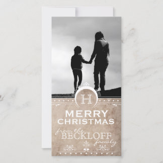 Vintage Art Deco-julfotoport Julkort