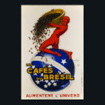 Vintage Art Deco-kaffeannonsering Poster<br><div class="desc">Les Cafés du Brésil alimentent l'univers "The Brazilian kaffe matar universum" -A Repro. print (från liten till maximal storlek) av ett vackert Art Deco poster av Fransken Master Jean D'Ylen 1930. Perfekt för din hemmaväxlare. Ram skulle det och det skulle göra en vacker dekoration i stil i ett pub, kafé,...</div>