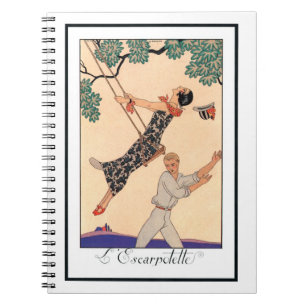 Vintage Art Deco Kärlek, Svängen av George Barbier Anteckningsbok