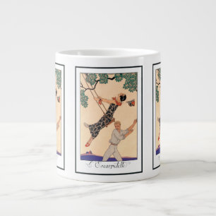 Vintage Art Deco Kärlek, Svängen av George Barbier Jumbo Mugg