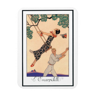 Vintage Art Deco Kärlek, Svängen av George Barbier Magnet