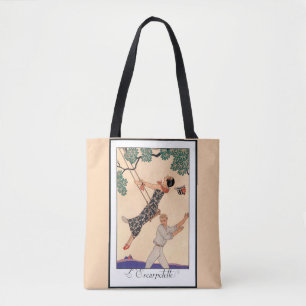 Vintage Art Deco Kärlek, The Swing av George Barbi Tygkasse