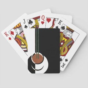 Vintage Art Deco, kopp kaffe med ånga Casinokort