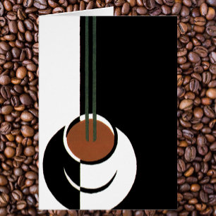 Vintage Art Deco, Kopp om kaffe med ånga Hälsningskort