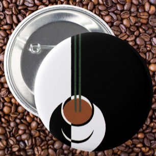 Vintage Art Deco, Kopp om kaffe med ånga Knapp