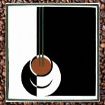 Vintage Art Deco, Kopp om kaffe med ånga Poster<br><div class="desc">Vintage illustration Art deco Drycker och drycker med en kopp av ångkokande hett kaffe med grädde och socker.</div>