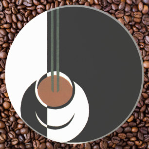 Vintage Art Deco, Kopp om kaffe med ånga Underlägg Sandsten