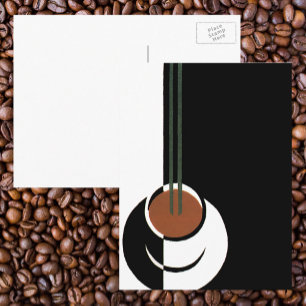 Vintage Art Deco, Kopp om kaffe med ånga Vykort