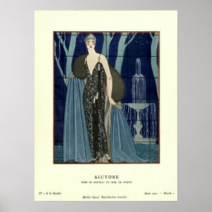 Vintage Art Deco-kvällspressen och Jacka Mode Art Poster
