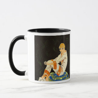Vintage Art Deco-kvinna, rökande av S. Chompre Mugg