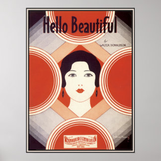 Vintage Art Deco Lakan Music Hej Snyval Poster
