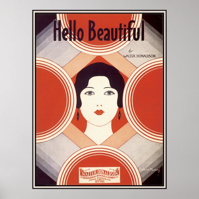Vintage Art Deco Lakan Music Hej Snyval Poster (Framsidan)