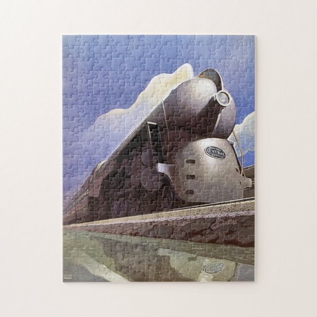 Vintage Art Deco Locomotive Tåg AD Pussel (Vertikal)